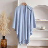 Solid Color Cotton Slit Shawl Wrap