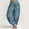 Women's Harem Pants Cotton Elastic Waist 3D Print Casual Trousers