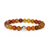 Stone Bead Bracelet with Crown Charm