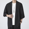 Men's Kimono Open Front Jacket Solid Color Lightweight Summer Cardigan
