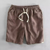 Men's Linen Shorts Drawstring Elastic Waist Pockets