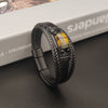 Tiger Eye Power Magnetic Buckle Multilayered Leather Bracelet