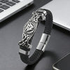 Handmade Leather Bracelet with Titanium Steel Buckle