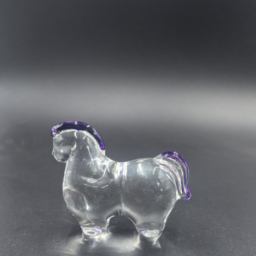 Crystal Glass Horse Figurine, Chinese Zodiac Animal Decoration