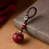Cinnabar Keychain with Traditional Chinese Motifs