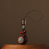 Wooden Money Bag Keychain with Rotatable Mantra Bead