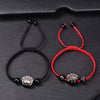 Silver Sheen Obsidian Cat Paw Bracelet, Red or Black Cord