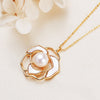 Freshwater Pearl Camellia Necklace and Earrings Set