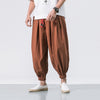 Men's Linen Harem Pants With Drawstring Waist And Pockets