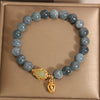 Blue Water Jade Crystal Bracelet with Gourd Charm