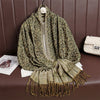 Jacquard Paisley Flower Pattern Color Contrast Design Tassel Cozy Scarf Shawl