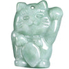Jade Lucky Cat Pendant Necklace, Bean Green or Blue Water