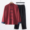 Men's Cotton Linen Tang Suit Jacket Chinese Frog Button Shirt