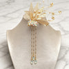 Butterfly Tassel Hair Clip, Gold-Tone Filigree Flower Hairpin