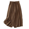 Women's Wide Leg Pants Linen Cotton Drawstring Cropped Culottes