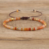 Natural Stone Disc Bead Bracelet with Adjustable Cord