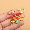 Chinese Gourd Safety Pin Brooch with Charms