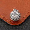 999 Silver Fu Coin Charm Bead, Antique Finish Round Pendant