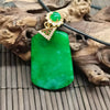 Green Jade Peace Buckle and Safety Pendant Necklace