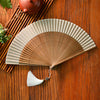 Chinese Style Bamboo Folding Fan with Silk Leaf and Tassel