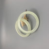 Cat's Eye Bangle Bracelet in White Moon and Green