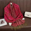 Tibetan Shawl Cashew Flower Vine Print Soft Wrap Scarf