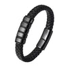 Handmade Leather Bracelet with Titanium Steel Buckle