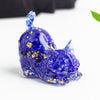 Resin Cat Figurine with Crystal Gravel, Desk Decor