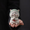 Ceramic Wishing Cat Figurine with Scarf