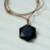 Hexagon Crystal Pendant Necklace Handmade Adjustable Cord