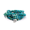 108 Mala Beads Bracelet Natural Stone Lotus Charm