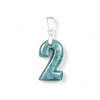Blue Water Jade Number Pendant Necklace with Titanium Steel Chain