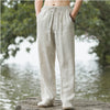 Men's Wide Leg Pants Cotton Linen Breathable Summer Trousers