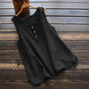 Women's Vest Cotton Linen Sleeveless Button Top