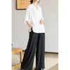 Long Sleeve Shirt V-Neck Cotton Linen Chinese Hanfu Style Top