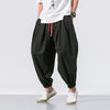 Men's Cotton Linen Drawstring Pants with Pockets