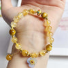Natural Citrine Flower Charm Bracelet for Women