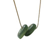Jade Peace Buckle Necklace, Simple White and Green Jade Pendant