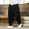 Men's Retro Corduroy Harem Pants With Pockets