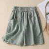 Women's Cotton Linen Shorts with Pockets