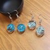 Dried Flower Glass Earrings, Handmade Floral Drop Jewelry