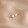 Gold Plated Pearl Butterfly Stud Earrings for Women