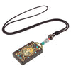 Tibetan Thangka Pendant Necklace, Handmade Ebony Wood