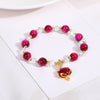 Glass Bead Charm Bracelet with Animal Pendant