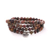 108 Mala Beads Bracelet Natural Stone Lotus Charm