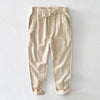 Men's Casual Linen Pants with Drawstring Waist and Pockets