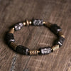 Black Wood Calm Peace Bracelet, Vintage Chinese Style