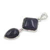 Geometric Double Stone Pendant Necklace with Polished Crystal