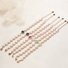 Pearl Four Leaf Clover Bracelet, Floral Chain Jewelry
