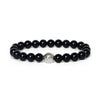 Stone Bead Bracelet with Crown Charm